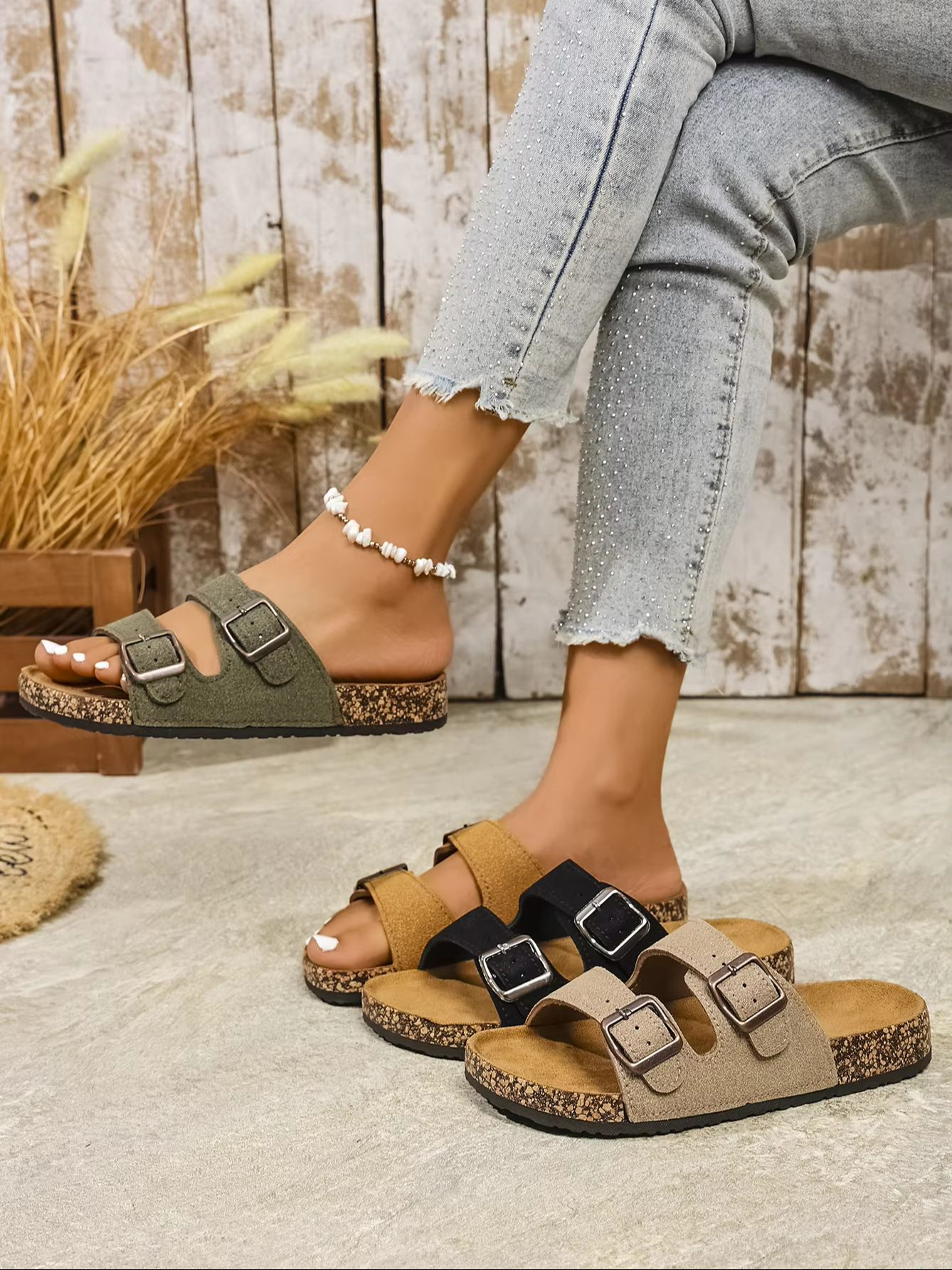 Mule Slip On - Damskie, uniwersalne, codzienne, proste, jednokolorowe klapki
