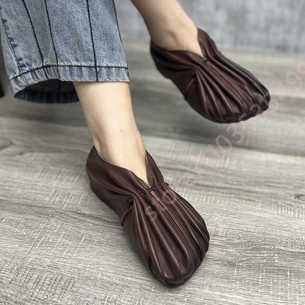 Damskie, retro, plisowane, mię – Mule Slip On recenzja i cena